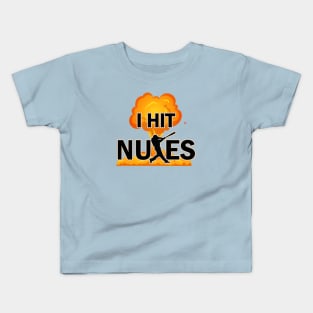 I Hit Nukes Baseball Hitter Funny Baseball Saying Home Run Hitting Dinger Kids T-Shirt